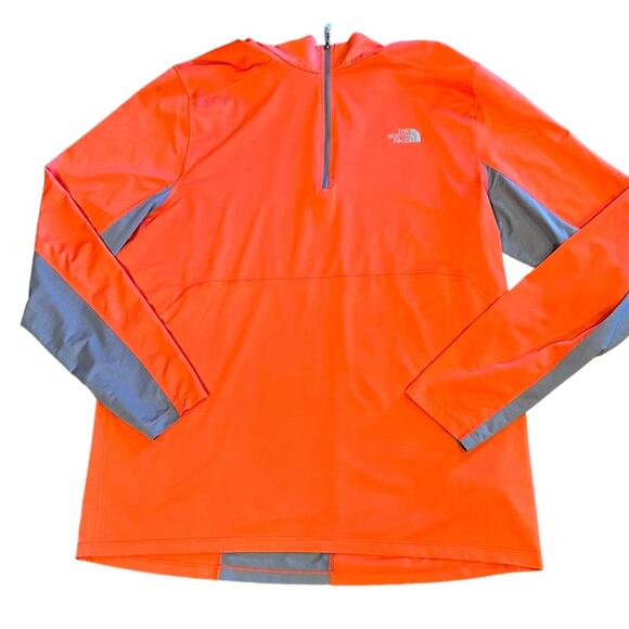 The North Face Mens XL Red/Orange and Gray Quarter Zip Lightweight Top - Picture 1 of 5